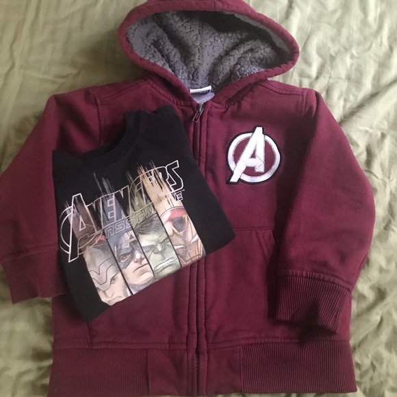 Marvel Other - Avengers 2 Piece Set - Shirt & Full Zip Hoodie 3T